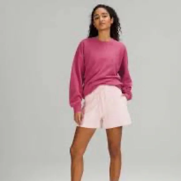 LULULEMON RARE PERFECTLY OVERSIZED CREW PINK LYCHEE - Picture 6 of 6